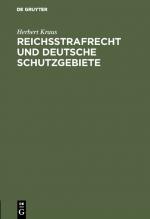 Cover-Bild Reichsstrafrecht und deutsche Schutzgebiete