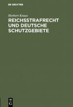 Cover-Bild Reichsstrafrecht und deutsche Schutzgebiete