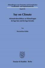 Cover-Bild Say on Climate