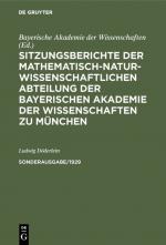 Cover-Bild Sitzungsberichte der Mathematisch-Naturwissenschaftlichen Abteilung... / Sitzungsberichte der Mathematisch-Naturwissenschaftlichen Abteilung.... Sonderausg. 1/1929