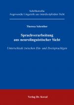 Cover-Bild Sprachverarbeitung aus neurolinguistischer Sicht