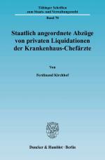 Cover-Bild Staatlich angeordnete Abzüge von privaten Liquidationen der Krankenhaus-Chefärzte.
