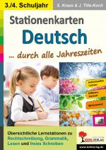 Cover-Bild Stationenkarten Deutsch durch alle Jahreszeiten / Klasse 3-4