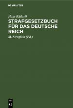 Cover-Bild Strafgesetzbuch für das deutsche Reich