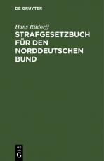 Cover-Bild Strafgesetzbuch für den Norddeutschen Bund