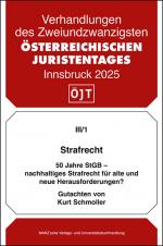 Cover-Bild Strafrecht 50 Jahre StGB - nachhaltiges Strafrecht für alte und neue Herausforderungen?