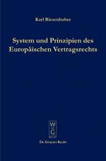 Cover-Bild System und Prinzipien des Europäischen Vertragsrechts