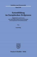 Cover-Bild Systembildung im Europäischen Zivilprozess.