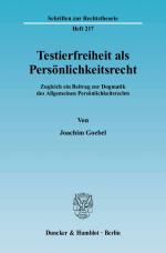 Cover-Bild Testierfreiheit als Persönlichkeitsrecht.