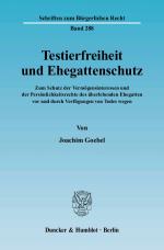 Cover-Bild Testierfreiheit und Ehegattenschutz.