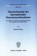 Cover-Bild Theorieelemente des internationalen Menschenrechtsschutzes.