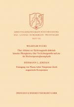 Cover-Bild Über Arbeiten zur Hydromagnetik elektrisch leitender Flüssigkeiten, über Verdichtungsstöße und aus der Hochtemperaturplasmaphysik. Erzeugung von Plasma hoher Temperatur durch magnetische Kompression