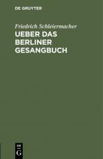 Cover-Bild Ueber das Berliner Gesangbuch