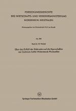 Cover-Bild Über den Einfluß der Elektroden auf die Eigenschaften von Cadmium-Sulfid-Widerstands-Photozellen