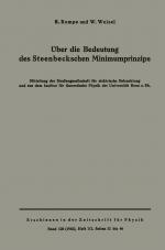Cover-Bild Über die Bedeutung des Steenbeckschen Minimumprinzips
