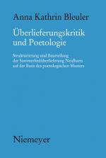 Cover-Bild Überlieferungskritik und Poetologie