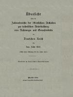 Cover-Bild Übersicht über die Jahresberichte der öffentlichen Anstalten zur technischen Untersuchung von Nahrungs- und Genußmitteln im Deutschen Reich für das Jahr 1902