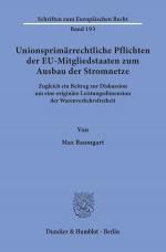 Cover-Bild Unionsprimärrechtliche Pflichten der EU-Mitgliedstaaten zum Ausbau der Stromnetze.