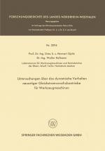 Cover-Bild Untersuchungen über das dynamische Verhalten neuartiger Gleichstromvorschubantriebe für Werkzeugmaschinen