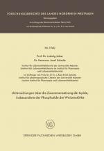 Cover-Bild Untersuchungen über die Zusammensetzung der Lipide, insbesondere der Phosphatide der Weizenstärke