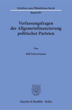 Cover-Bild Verfassungsfragen der Allgemeinfinanzierung politischer Parteien.