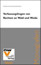 Cover-Bild Verfassungsfragen von Rechten an Wald und Weide