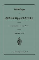 Cover-Bild Verhandlungen des Hils-Solling-Forst-Vereins