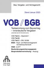 Cover-Bild VOB/BGB Textsammlung zum Bauvertrag - innerdeutsche Vergaben (Stand Januar 2023)