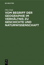 Cover-Bild Vom Begriff der Geographie im Verhältnis zu Geschichte und Naturwissenschaft