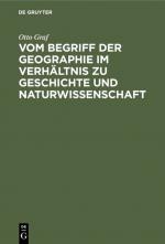 Cover-Bild Vom Begriff der Geographie im Verhältnis zu Geschichte und Naturwissenschaft