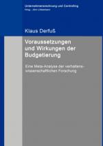 Cover-Bild Voraussetzungen und Wirkungen der Budgetierung