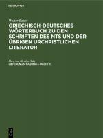 Cover-Bild Walter Bauer: Griechisch-Deutsches Wörterbuch zu den Schriften des... / κάθημαι – μαθητής