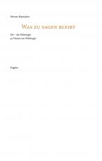 Cover-Bild Was zu sagen bleibt