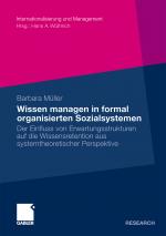 Cover-Bild Wissen managen in formal organisierten Sozialsystemen