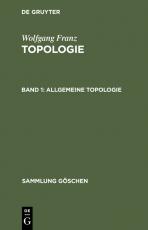 Cover-Bild Wolfgang Franz: Topologie / Allgemeine Topologie