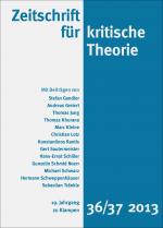 Cover-Bild Zeitschrift für kritische Theorie / Zeitschrift für kritische Theorie, Heft 36/37