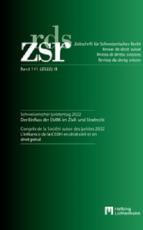 Cover-Bild ZSR Band 141 (2022) II - Schweizerischer Juristentag 2022 / Congrès de la Société suisse des Juristes 2022