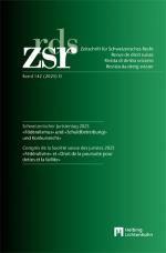 Cover-Bild ZSR Band 142 (2023) II - Schweizerischer Juristentag 2023 / Congrès de la Société suisse des Juristes 2023