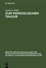 Cover-Bild Zum Mongolischen Tanjur