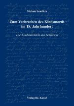 Cover-Bild Zum Verbrechen des Kindsmords im 18. Jahrhundert