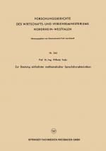 Cover-Bild Zur Deutung einfachster mathematischer Sprachcharakteristiken