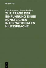 Cover-Bild Zur Frage der Einführung einer künstlichen internationalen Hilfssprache