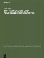 Cover-Bild Zur Pathologie und Physiologie des Durstes