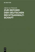 Cover-Bild Zur Reform der deutschen Rechtsanwaltschaft