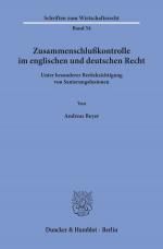 Cover-Bild Zusammenschlußkontrolle im englischen und deutschen Recht