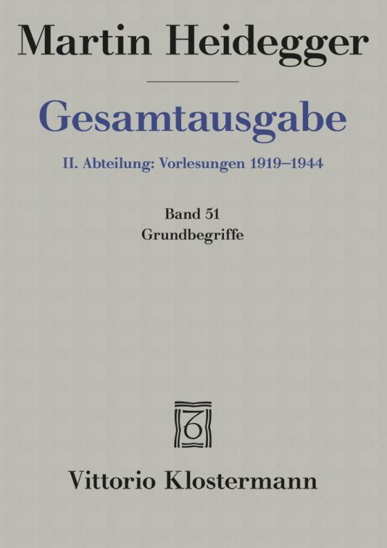 Cover-Bild 2. Abt: Vorlesungen / Grundbegriffe (Sommersemester 1941)