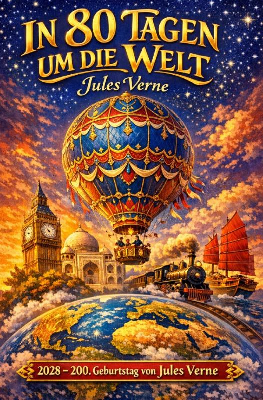 Cover-Bild 2028 - 200. Geburtstag von Jules Verne / Reise um die Erde in 80 Tagen