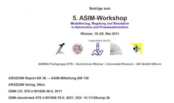 Cover-Bild 5. ASIM Workshop Wismar - Modellierung, Regelung und Simulation in Automotive und Prozessautomation