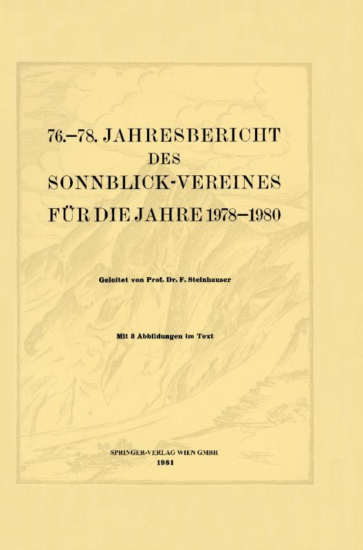 Cover-Bild 76.-78. Jahresbericht des Sonnblick-Vereines für die Jahre 1978-1980