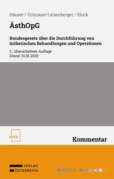 Cover-Bild ÄsthOpG Bundesgesetz über die Durchführung von ästhetischen Behandlungen und Operationen